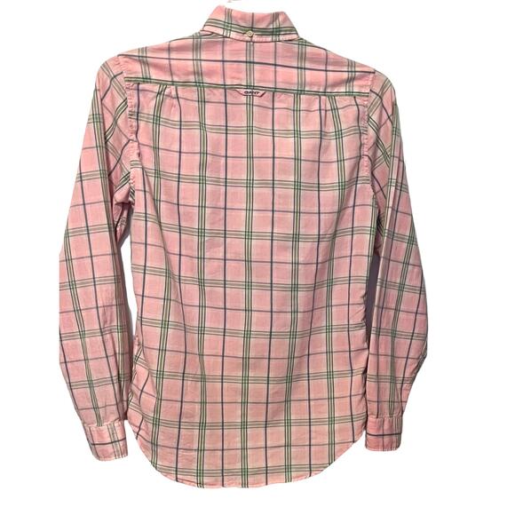 GANT BIRDIE MADRAS FITTED SHIRT, WOMENS, PINK GREEN BLUE PLAID, LONG SLEEVES - Picture 3 of 11